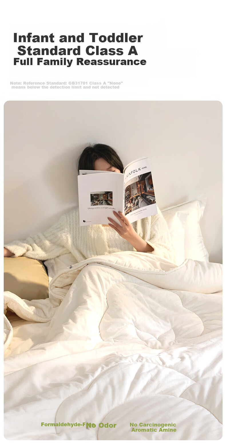 LOVO Luolai Class A Antibacterial And Anti-Mite All-Cotton Xinjiang Cotton Spring And Autumn Quilt, 5 Jin (2.5 Kg), 200*230cm, White 6