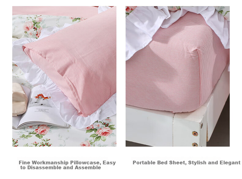 FUANNA Cotton Bedding Set of Three Pieces, Printed Single Bed Sheet for Student Dormitory, Xiyan 152*210cm 8