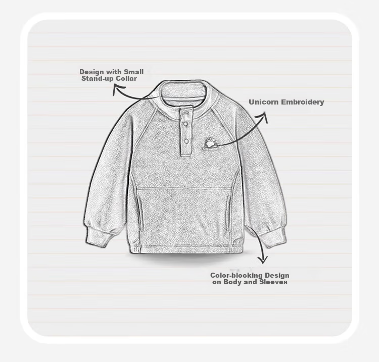 Ciciibear Baby Sweatshirt Double-Sided Fleece Spring And Autumn 2024 New Style Children's Long-Sleeve Inner Pullover Sweater Boys Winter 9