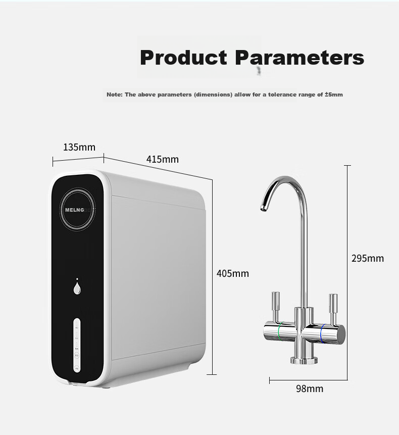 MeiLing Water Purifier, Home Direct Drinking Machine, Water Purifier, Drinking Machine, 9-Year RO Reverse Osmosis Pure Water Machine, 1000G, Under-Sink Dual Water Output Purifier ML-2R1000 20