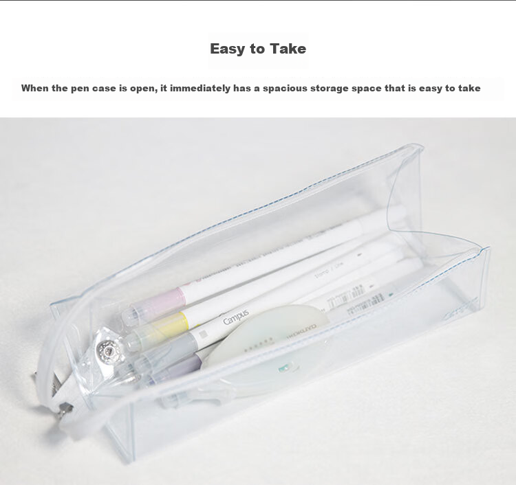 KOKUYO Campus Transparent Pencil Case, C2-R Student Storage Pencil Box, PVC Waterproof Pencil Case for Middle School Entrance Exam, College Entrance Exam And Postgraduate Entrance Exam, WSG-PC22T 4