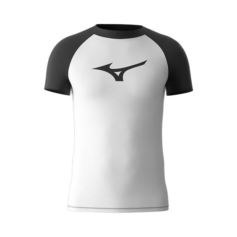 MIZUNO Men's Short Sleeve Swimwear Quick-Dry Large Size Spa Top Surf Beachwear AB108 Black XL