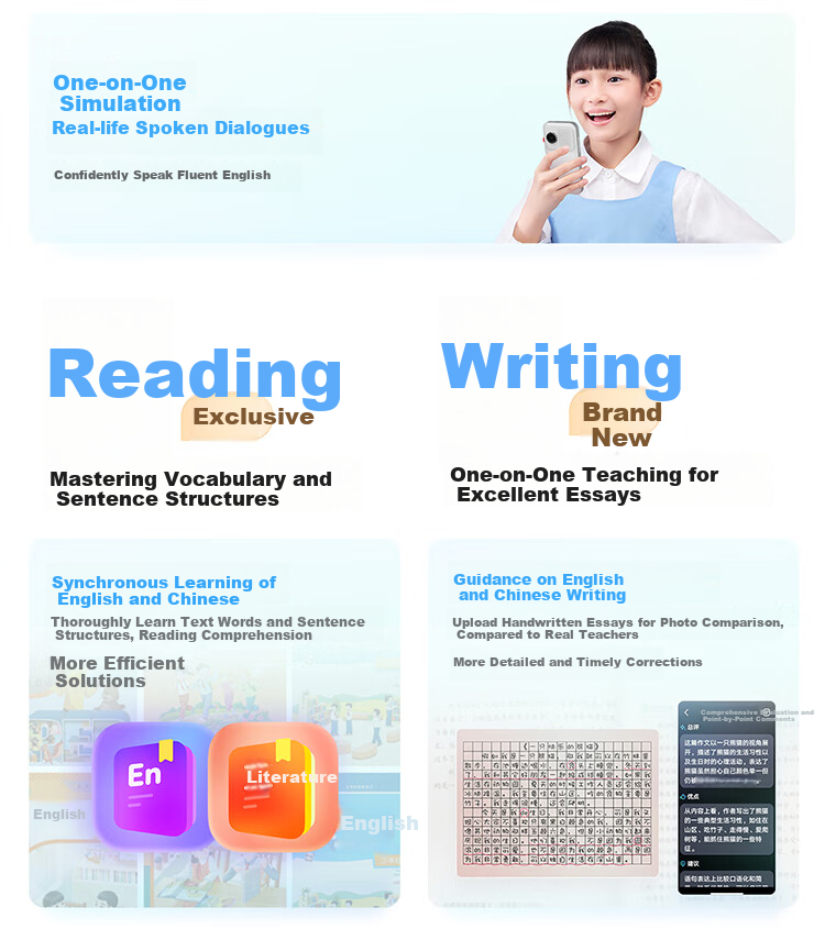 Youdao All-Screen Listening Treasure M7 128GB [Gaokao Original Sound], AI English Learning Device, Audio Player, Vocabulary Machine, Study Aid, Repeater 6