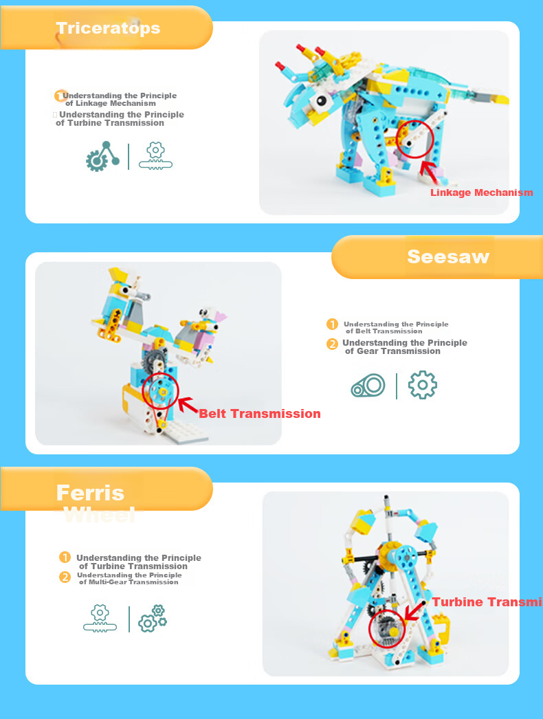Tudao Mechanical Power Engineer Programming Robot, STEAM Children's Toy, Electric Building Blocks Assembly, Birthday Gift for Boys And Girls 8