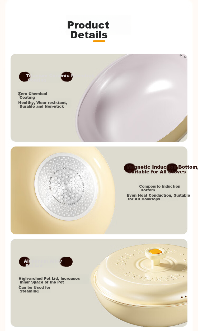 COOKER KING Wok, Ultra-Light Oil-Gathering Non-Stick Pan, Flat-Bottom Frying Pan, 32cm, Compatible with Induction Cookers, Shanxing SX32CG 11
