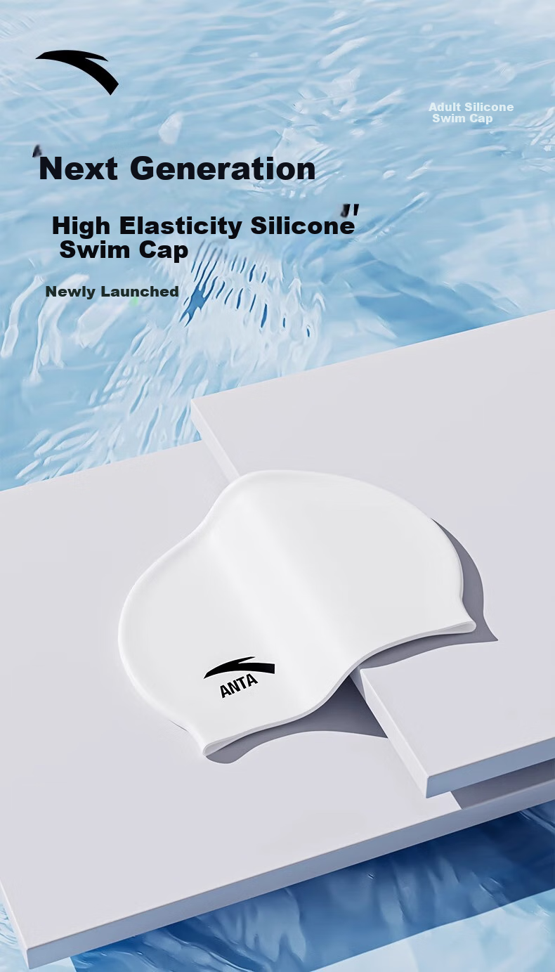 ANTA Swimming Cap for Women, Waterproof, Non-Binding, Long Hair Specific, Extra Large Size, Silicone Ear Protection, Suitable for Adults, Men And Childre 1