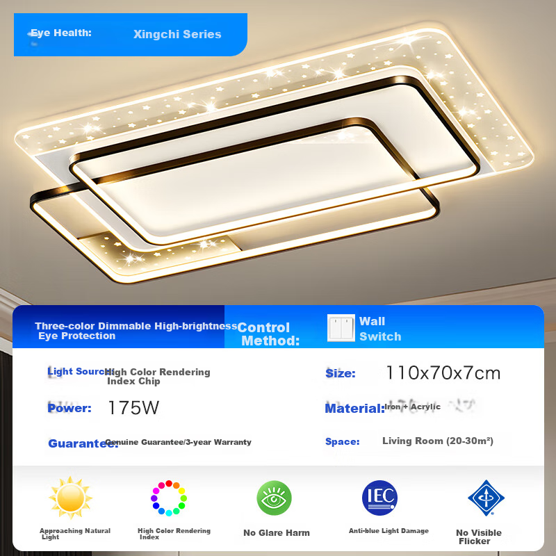 MICOE Living Room Light, Modern Minimalist Stylish LED Ceiling Light, Bedroom Dining Room Main Light, Zhongshan Lighting Fixture