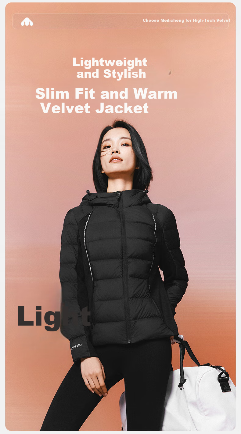 Meilicheng Lightweight down Jacket for Women, Winter Fashion Warm Goose Down Inner Liner Short Thin Coat Top 106, Obsidian Black XS 3
