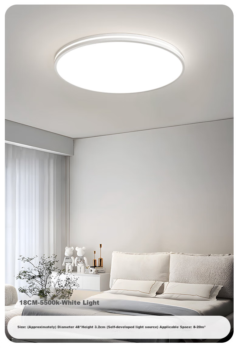 MICOE Full-Spectrum Eye-Protection LED Ceiling Light for Bedroom, Modern Minimalist Ultra-Thin Super Bright LED Children's Room Lighting Fixture 23