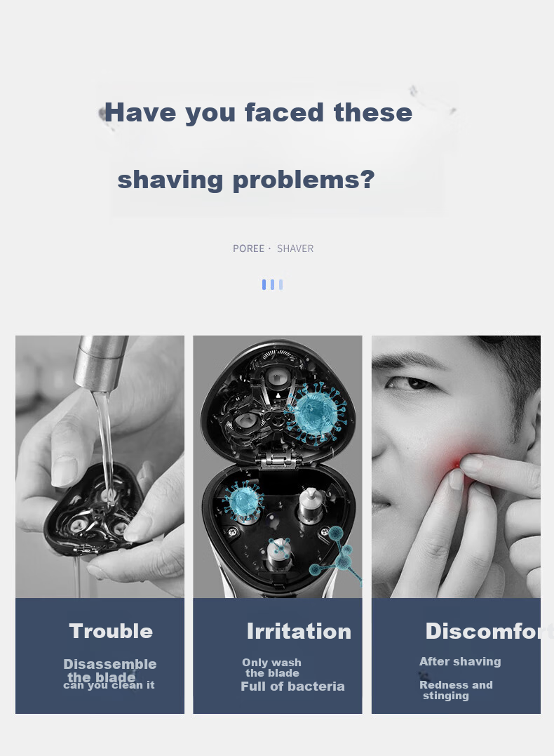 FLYCO Electric Shaver, Gift for Men, Jingdong Exclusive, Rechargeable Smart Car-Shaving Razor, Rotating Beard Trimmer, Fully Washable PS197 3