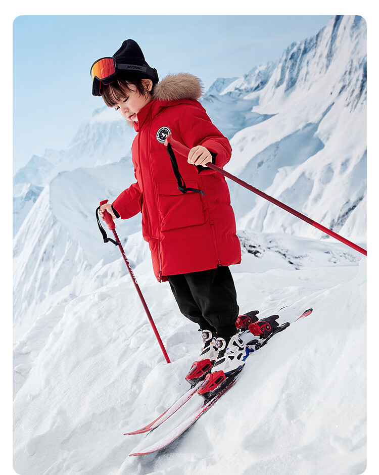 BALABALA Kids Down Jacket Boys and Girls 2025 New Winter Thickened Warm Long Coat Baby Outerwear for Boys 7