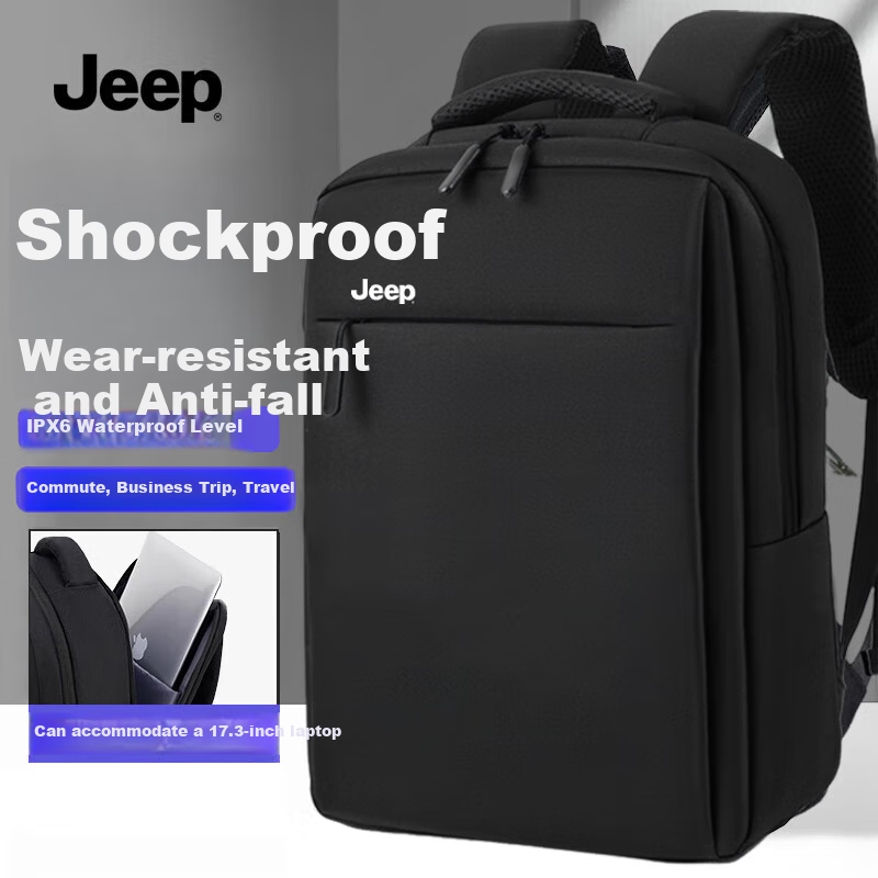 JEEP Backpack for Men And Women, Laptop Bag 16.1 Inch, Business Commute Large Capacity Travel Backpack