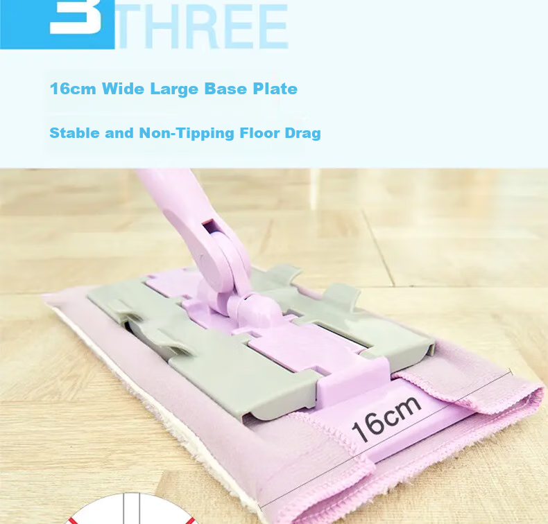 MIAOJIE Flat Mop with 34cm Cloth, 129cm Handle, Household All-In Lazy Person's Floor Mop 6