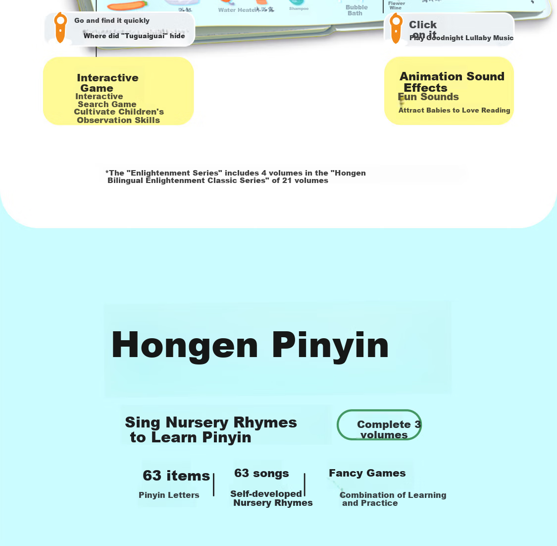 Hongen Rainbow Reading Pen, 32GB Bilingual Early Education, Birthday And Back-To Gift Toy for Boys And Girls Aged 3-6 6