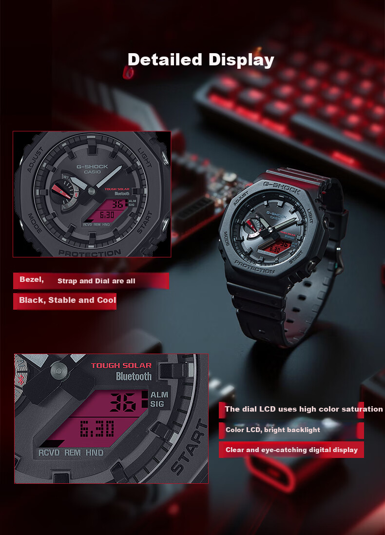 Casio Men's G-SHOCK Watch, Red Dial, Hachioji Sports Student Digital Watch, Japanese And Korean Style, GA-B2100BBR 5