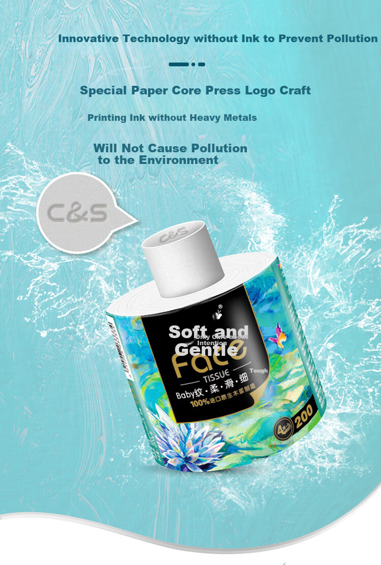 C&S Core Roll Toilet Paper, Art Oil Painting Face, 4-Ply, 200g*10 Rolls, Tissue Paper Roll, Whole Box, Back-To Essential 7