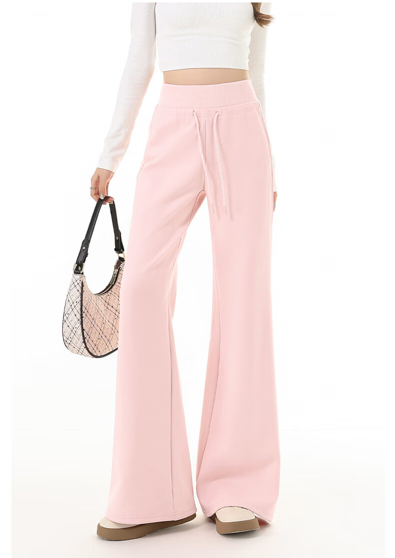 MJ STYLE Women's Straight-Leg Slight Flare Pants 2026 Autumn New Natural Drape Slim Fit Casual Wide-Leg Sports Sweatpants 8
