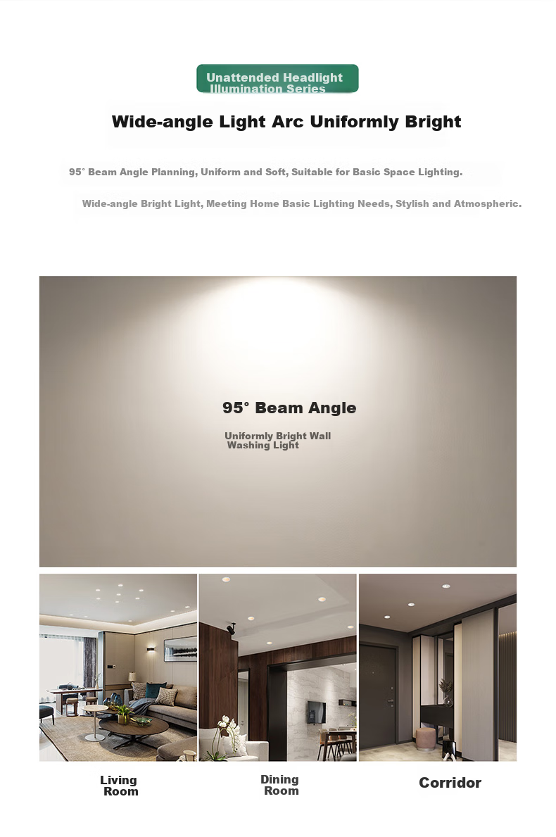 NVC LED Downlight for Living Room, Bedroom, Hallway, Recessed Narrow Edge Full Aluminum Spotlight, 7W Tri-Color Ra95 [Miyue] 3