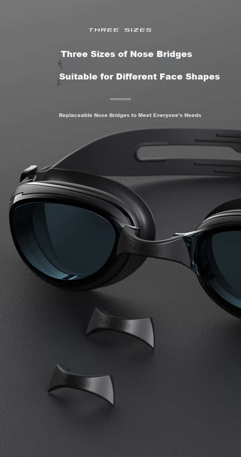 LI-NING Myopia Swimming Goggles, Waterproof And Anti-Fog, High Definition Swimming Glasses for Men And Women, Specialized for Myopia, LNJT224-12 Black, -150 Degree 6