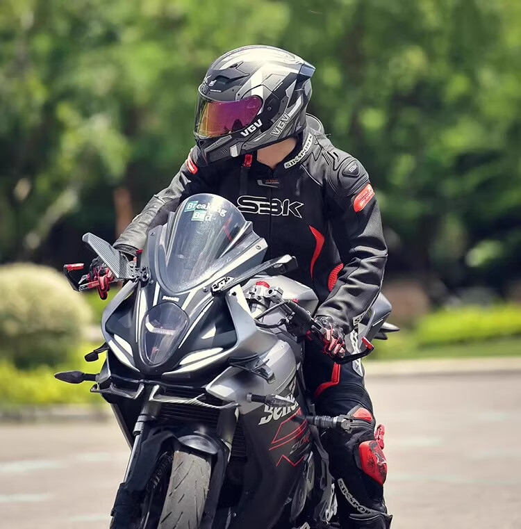 VGV Motorcycle Helmet 3C Certified Full Face Four Seasons Warm Double Lens Flip-up Helmet Mechanical Black XL 2