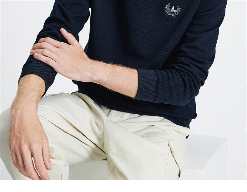 Navigare Italian Small Sailboat Autumn Winter Men's Fleece Lined Crewneck Skin-Friendly Warm Innerwear Top 1135805302 7