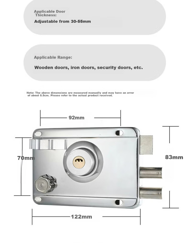 Shouli Anti-Theft Door Lock Old-Style Surface-Mounted Door Lock Anti-Pry Household Iron Door Lock Wooden Door Lock Universal Indoor and Outdoor Right-Hand Opening 9