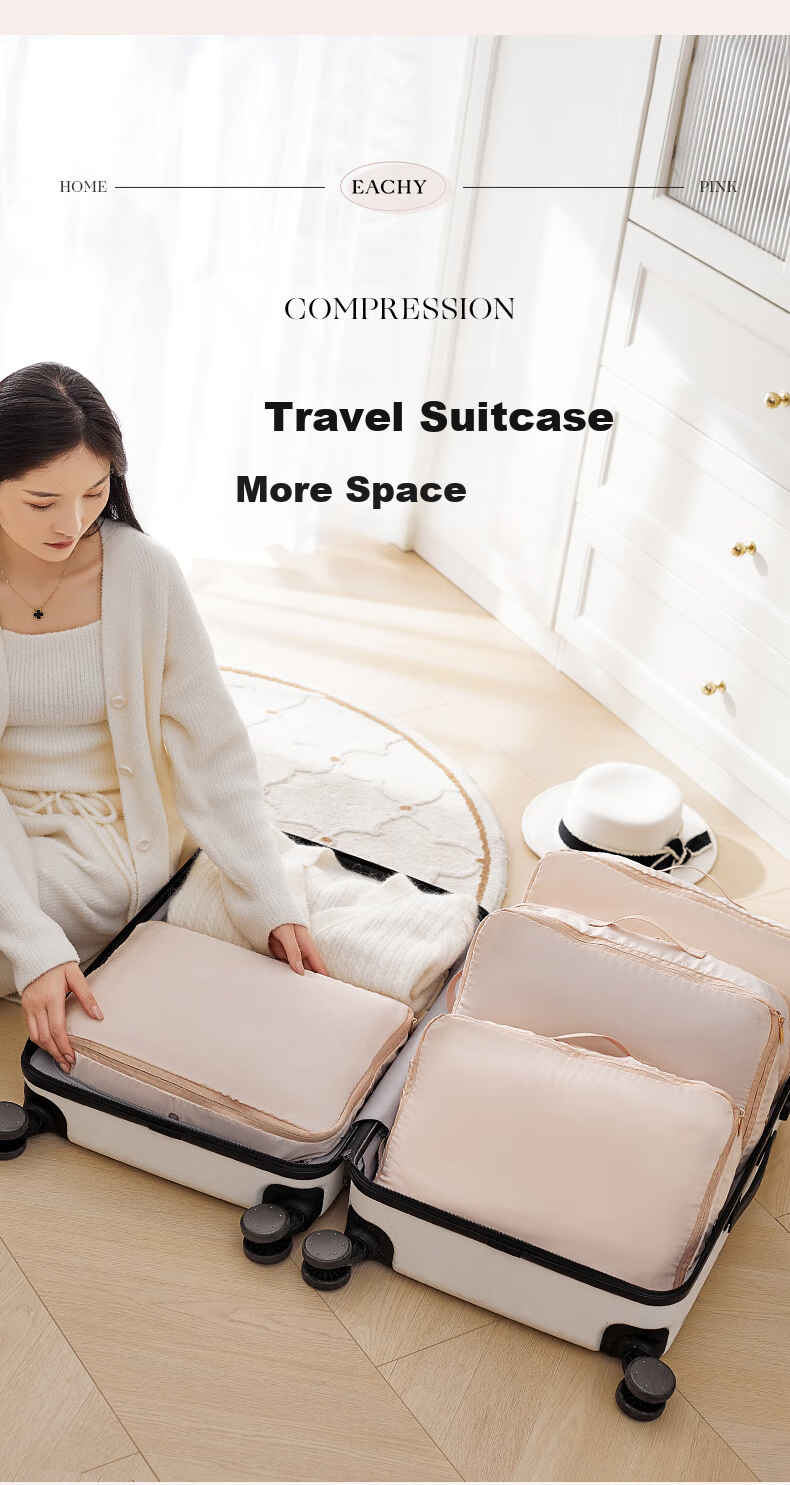 EACHY down Jacket Storage Bag, Home Quilt Clothes Travel Compression Bag Luggage-Specific Storage Bag, Almond Powder S 11