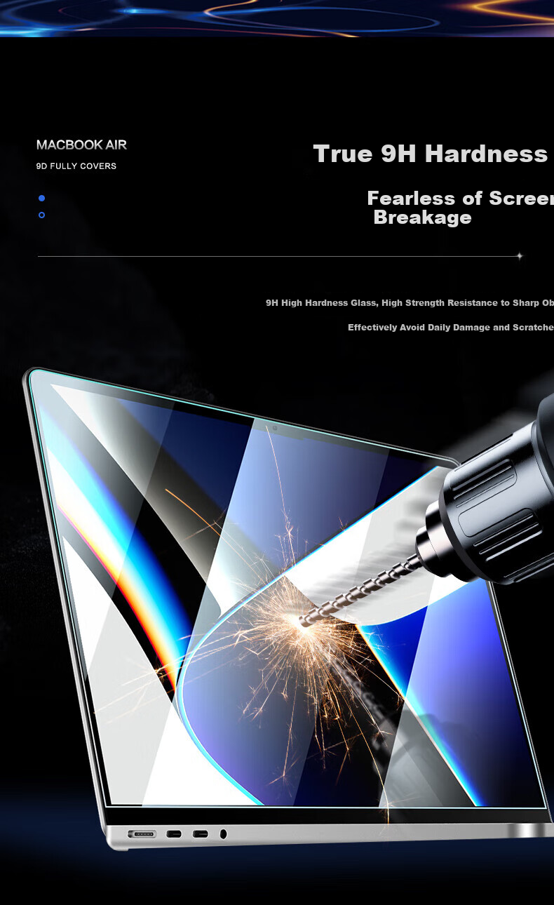 Shanmo [Screen Coating Friendly] Tempered Glass Screen Protector for Apple MacBook Air 15.3-inch M5/M4/M3 2026/25/24 Laptop 13