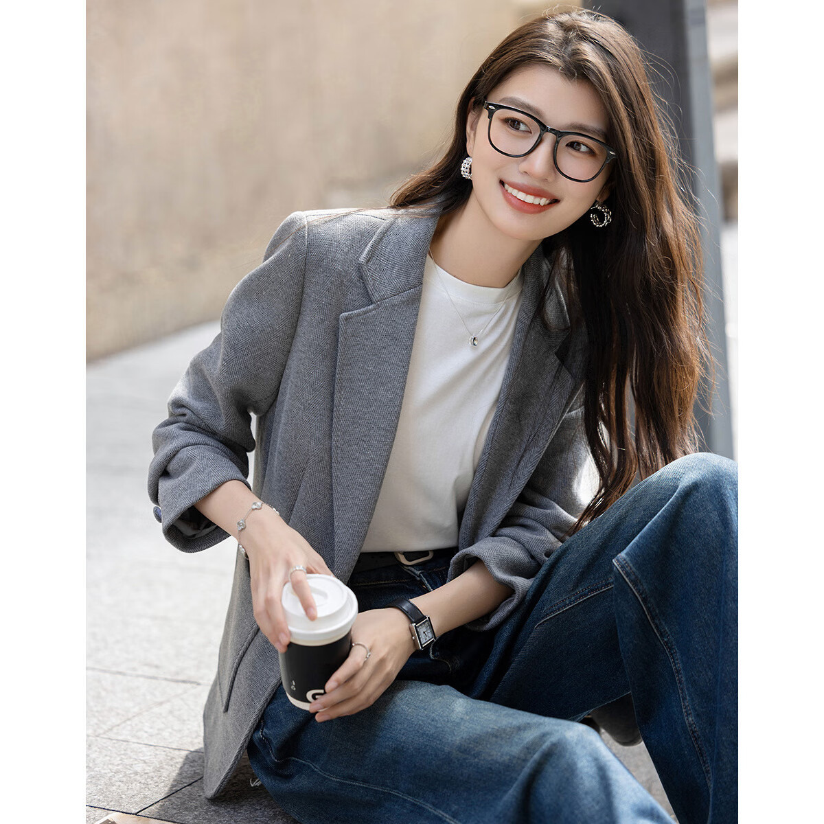 Demana [with Cloud Oxygen Cotton] Autumn Business Commuter Notched Lapel Single Button Waist Slim Fit Patch Pocket Women's Blazer