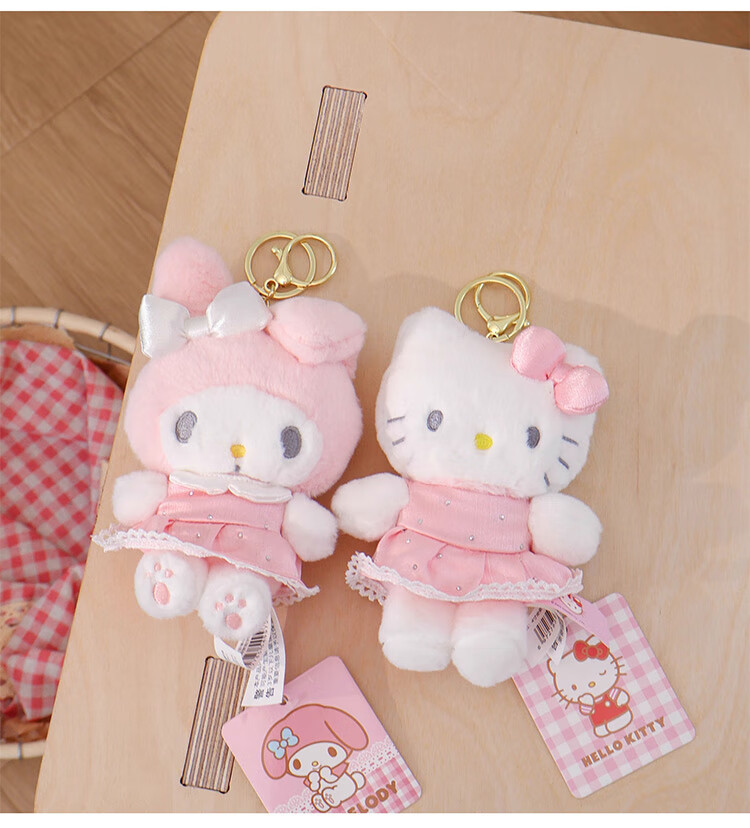 Hello Kitty Sanrio Plush Toy Keychain Birthday Women's Day March 8th Goddess Festival Gift Girlfriend Kitty Pendant 4