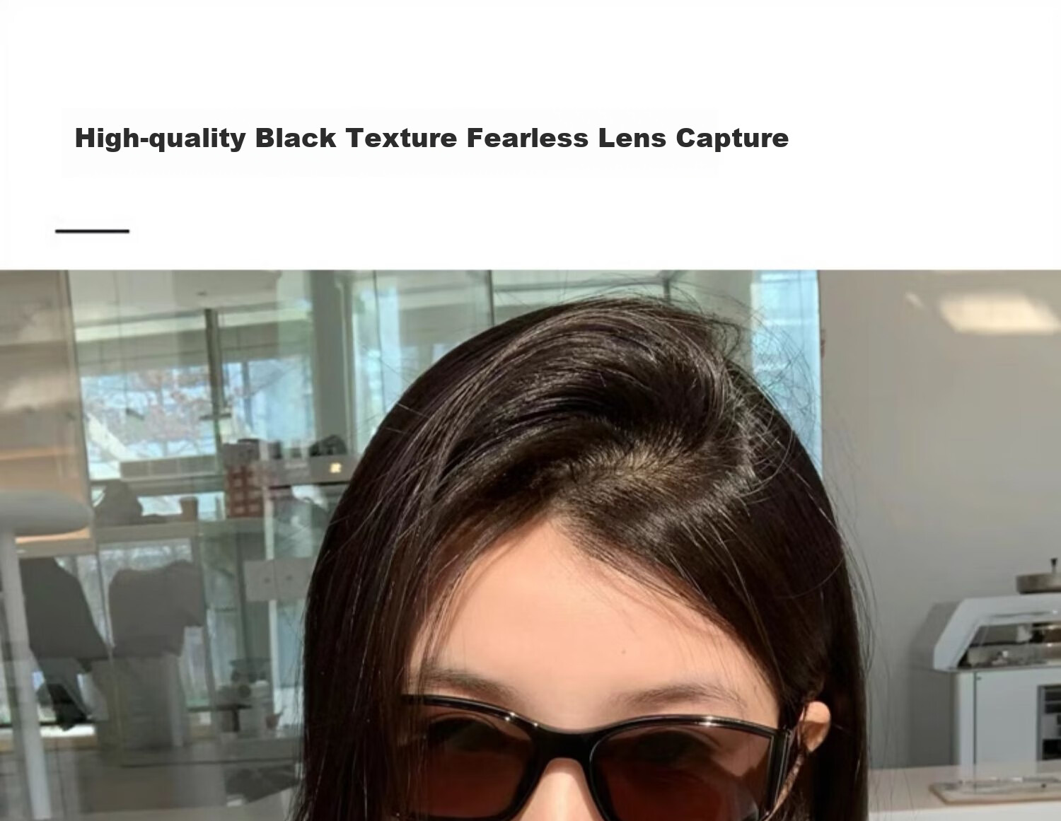 AMORAYS Retro Cat Eye Sunglasses for Women, New High-End Style, Sun Protection, Face-Slimming, Face-Shaping, Black Sunglasses for Wome 7