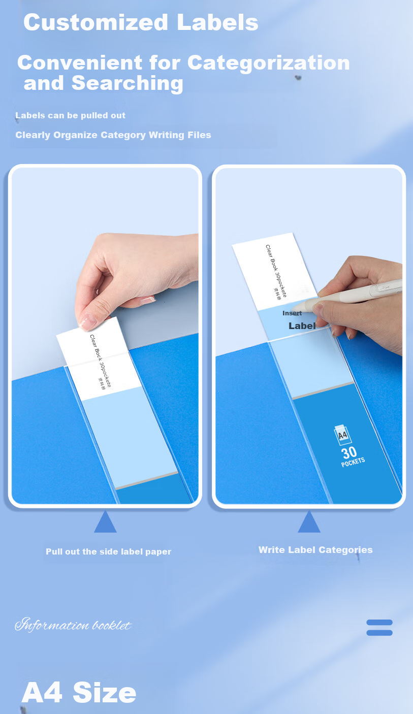 Licao File Folder Document Organizer, 100 Pages, A4 Loose-Leaf Binder with Dividers, Contract Storage Folder, File Organizer with Pages And Sleeves, A4 File Flip Book with Cover 9