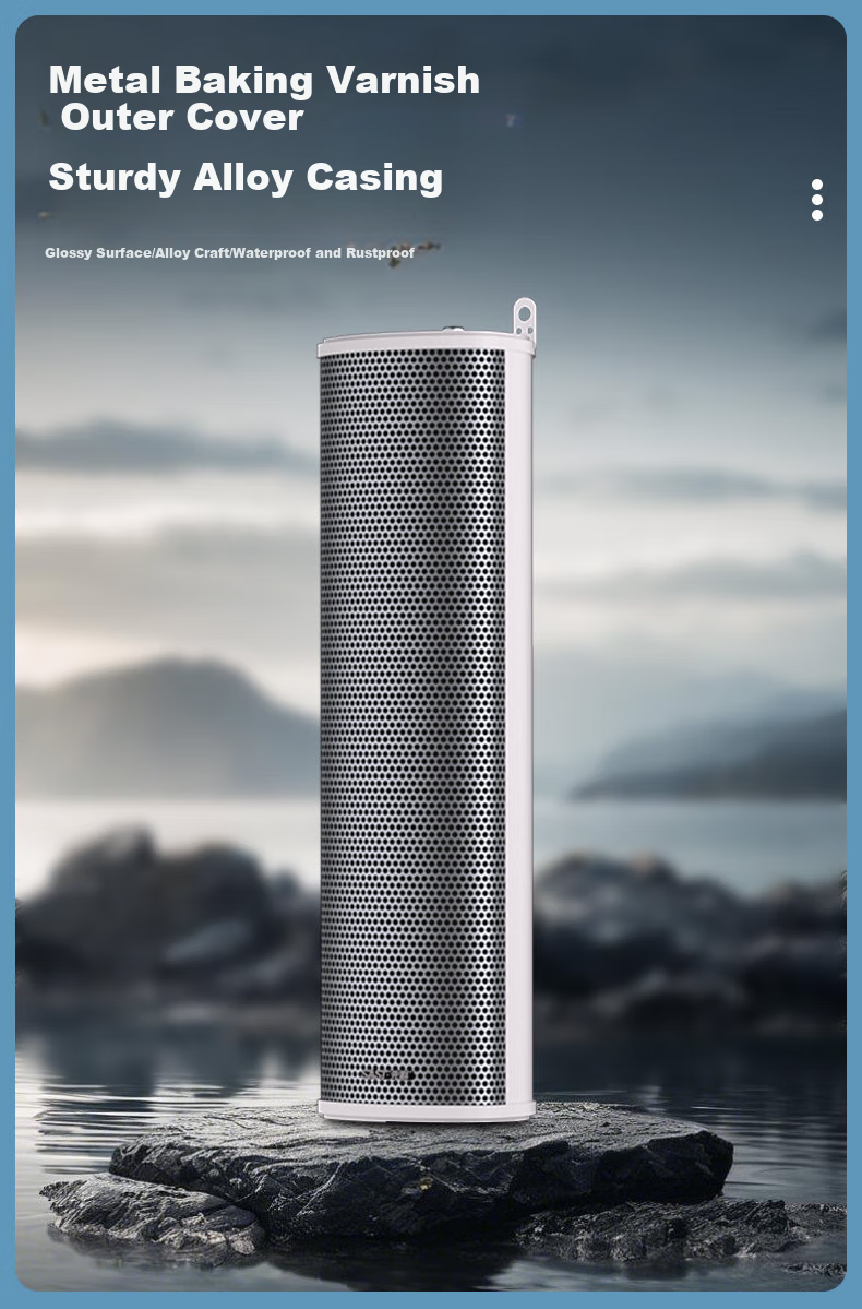 SAST H-801 Outdoor Waterproof Column Speaker, Exterior Fixed-Pressure Wall-Mounted Loudspeaker, School Shop Park Campus Background Music Horn Public Address System Player 60W 7