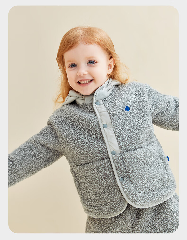Babycare Children's Autumn Winter Thickened Jacket Girls Boys Casual Warm Baby Coat Cloud Gray 110 17
