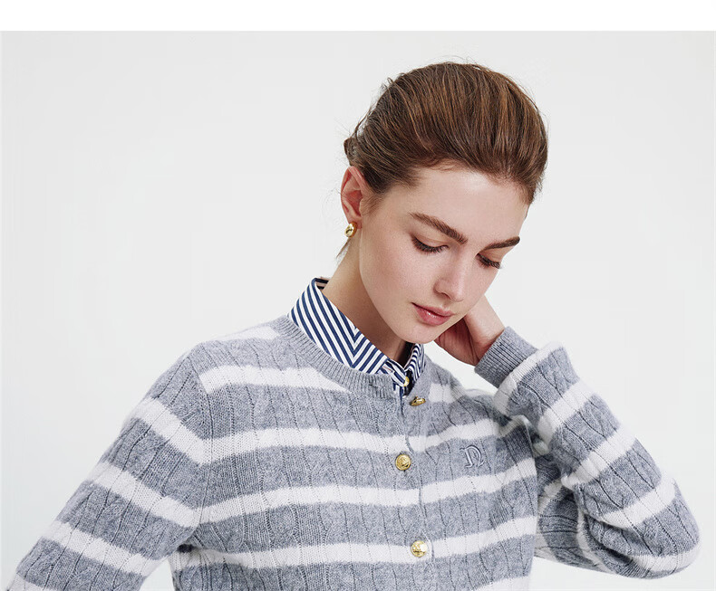 Navikail [Celebrity Style] Italy Small Sailboat Women's 25 New Full Wool Knit Cardigan Jacket 2334095501 21