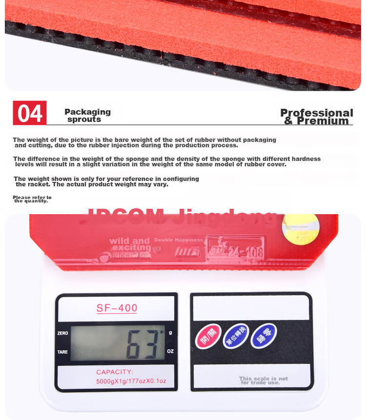 DHS Kuangbiao 3-50 Rubber Set, Kuangbiao 3-50 Table Tennis Rubber Inverted Rubber, Red, 37 Degrees, 2.1mm 8