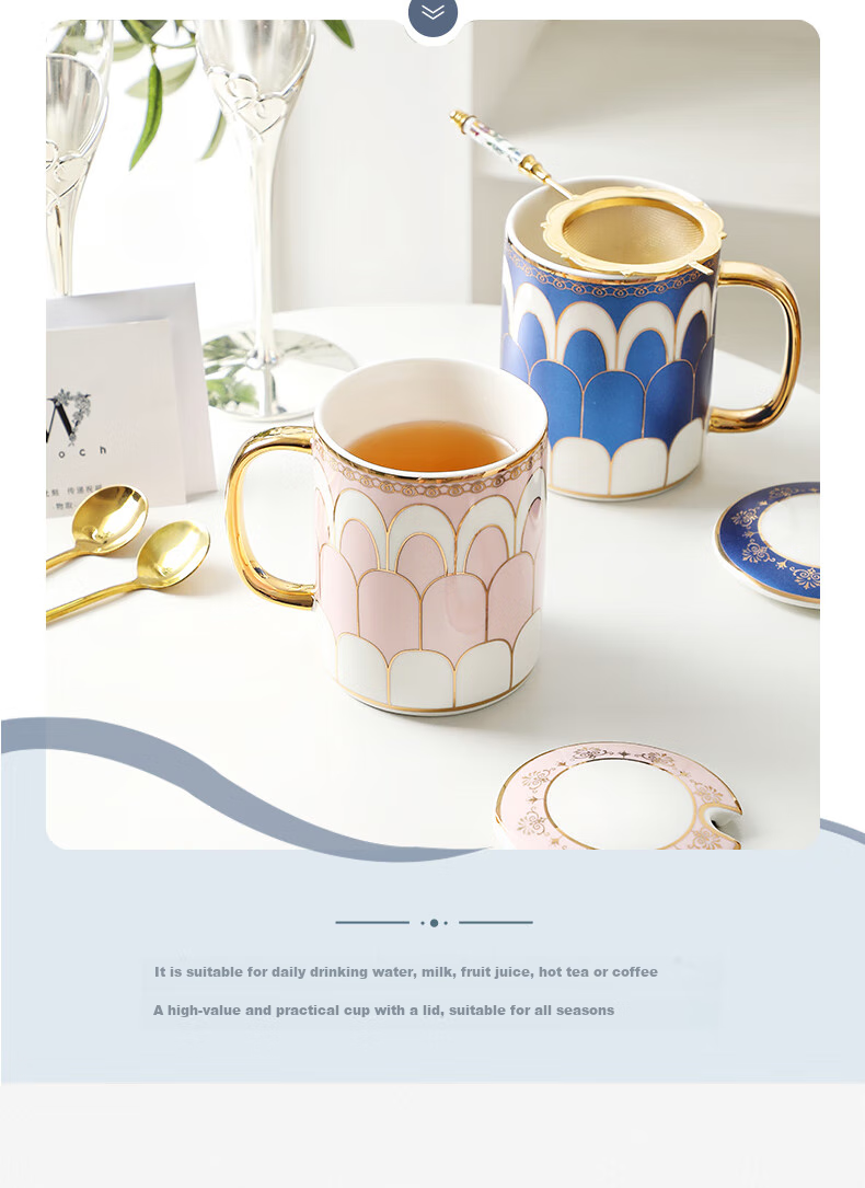WOOCH [Mid-Autumn Festival Gift] Housewarming Gift Box Set, Ceramic Mug with Lid, A Pair of Mugs for New Home, Wedding Gift 6