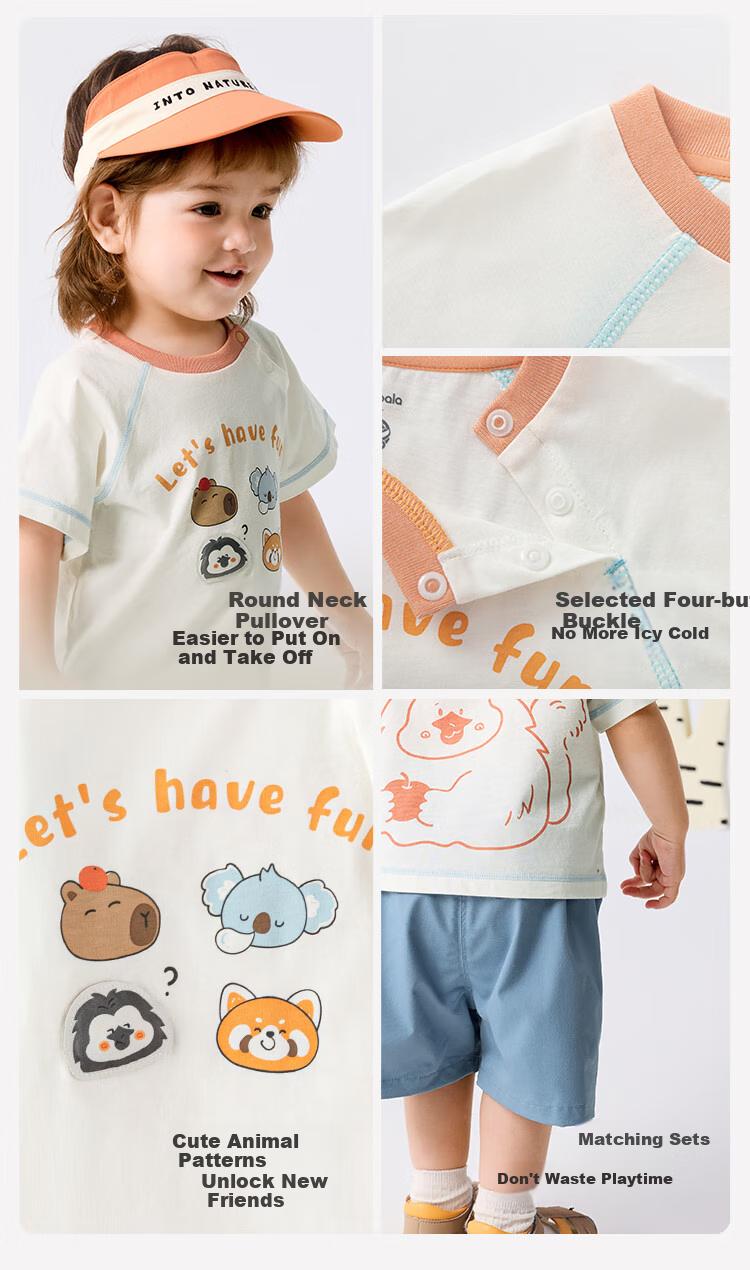 BALABALA Baby Short-Sleeve Set, Boys' Summer Outfit, Girls' Stylish Two-Piece Set, Fashionable Fresh Cute 208225119201 5
