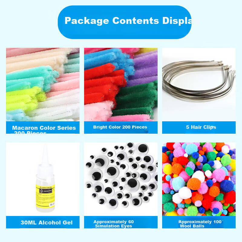 Letrel Twist Tie Bouquet Macaron Hair Tie DIY Craft Kit, Handmade Material Set for Children's Birthday Gift for Boys And Girls 1