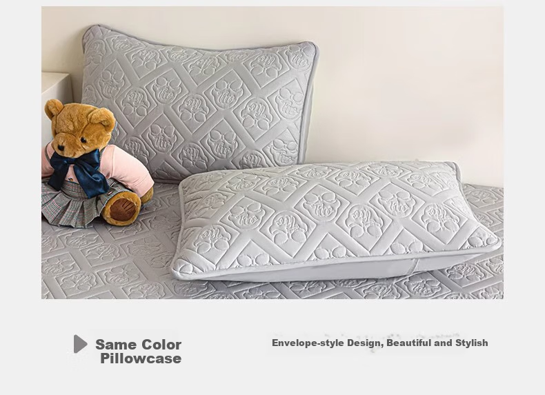 Teenie Weenie Class A Pure Cotton Quilted Fitted Sheet Full Coverage Bedding for Student Dormitory Single Bed Mattress Protector 1.2*2m 3