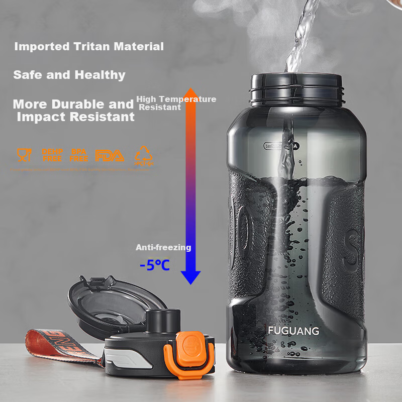 Fuguang Large Capacity Tritan Plastic Cup, Sports Water Bottle, Student Fitness Water Bottle, Jug, Bucket for Men And Women, 1500ML