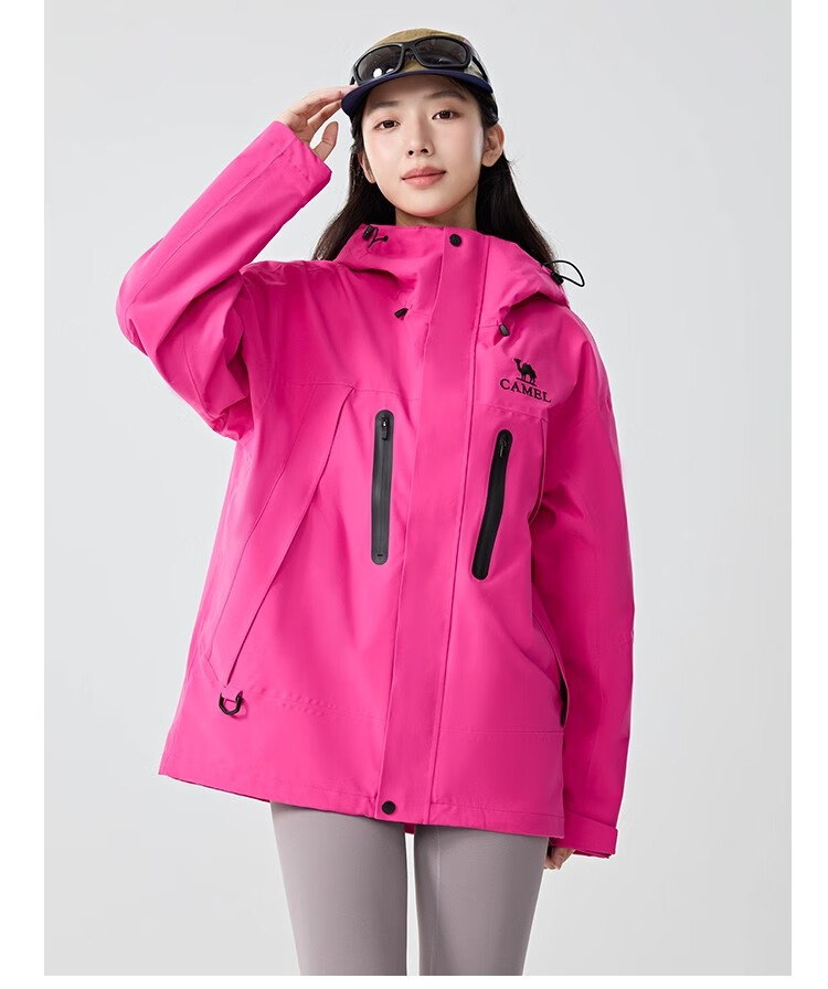 CAMEL [Wang Junkai's Choice] Outdoor Jacket Three-In Unisex Spring And Autumn Fleece-Lined Windproof Waterproof Mountaineering Coat 34