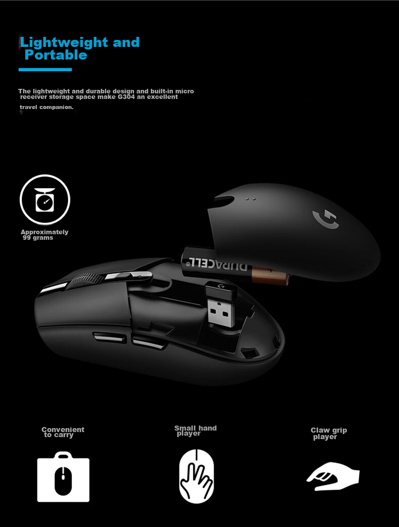Logitech (G) G304 [Enterprise Grade], Wireless Gaming Mouse, Esports Wireless Mouse, Black [Single-Unit Discount] 3