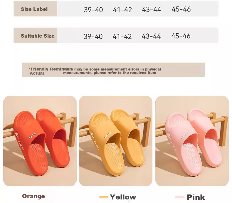 Huili Women's Summer Slippers, Non-Slip Bathroom Slide Sandals, Eva Outdoor Wear Soft-Soled Beach Sandals, Orange, Size 38-39 10
