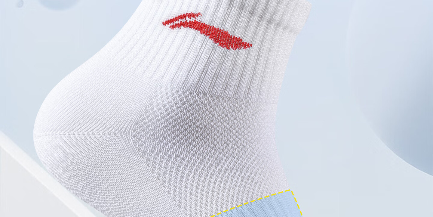 Li-Ning 3 Pairs Short Sports Socks Unisex Running Socks Summer Youth Cotton Sweat-Absorbent Breathable White XL 29