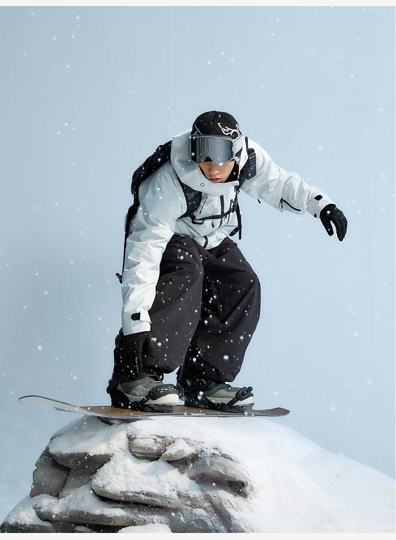Nanend Skyline Unisex 3L Waterproof Arc Ski Jacket Cream Blue XS 21