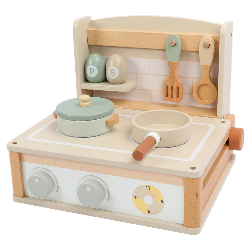 Figani Mini Desktop Play Kitchen Toy Set Wooden Pretend Cooking Utensils for Kids Girls Birthday Gift