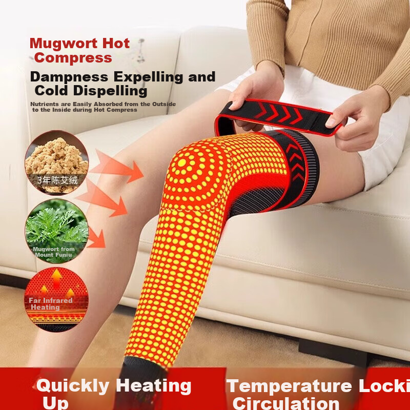 LAC Self-Heating Knee Brace, Warm, for Cold Legs, Sports Knee Support, Knee Protection Device, Compression, Non-Slip Knee Pads XL