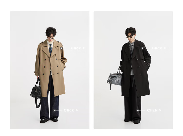 Earl Zuoer 2025 Autumn New Over-the-Knee Long Trench Coat Men's Business Casual Loose High-End Wrinkle-Resistant Non-Iron Overcoat 3