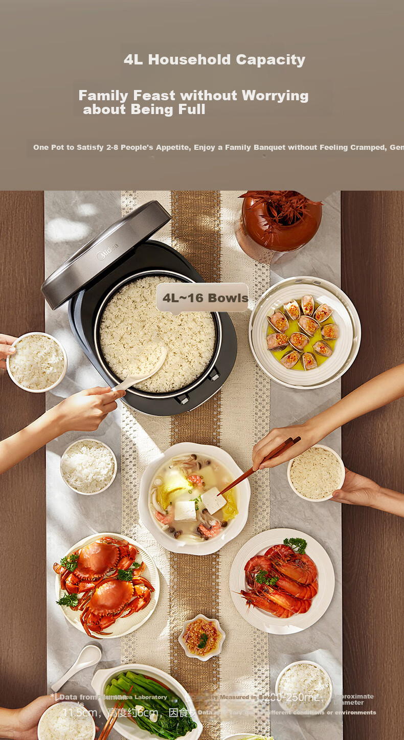 Midea Electric Rice Cooker Household High Power IH Induction Cooker Heating 4L Rice Cooker for 3-4-5-8 People Petal Series Same Model in Store MB-CFB4097H 10